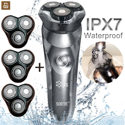 Electric Shaver for Men'S Electric Shaver Smart Razor for Beard Timmer IPX7 Waterproof Wet and Dry Shaving Machine Men Shaver