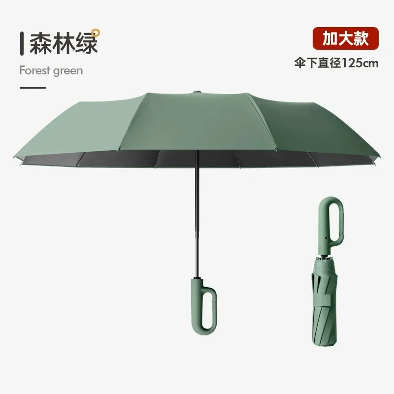 Strong Windproof Automatic Umbrella Sunshade UV Protection Folding Men's Umbrella Buckle Rain Large Parasol for Women