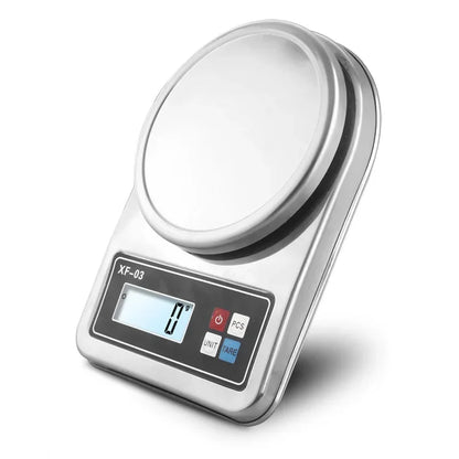 All stainless steel metal kitchen scale 0.1g household electronic scale, high-precision baking electronic scale with plate medic