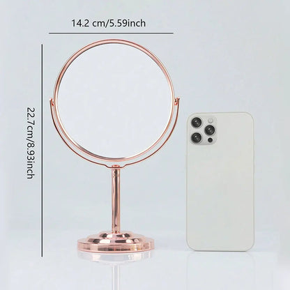 3/4/5in Double-Side Makeup Mirror With 2X Magnification Clear Reflection And Easy To Carry Desktop Vanity Mirror With Stand