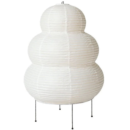 Japanese Design Akari Noguchi Yong Table Lamp White Rice Paper Decorative Desk Lights for Bedroom Living/Dining Room Study Loft