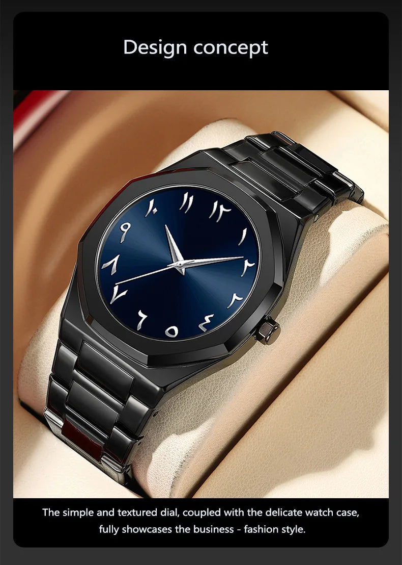 Stainless Steel Band Men Wrist Watches For Male Clock Top Brand Luxury Fashion Black Men Watches Quartz Wristwatches