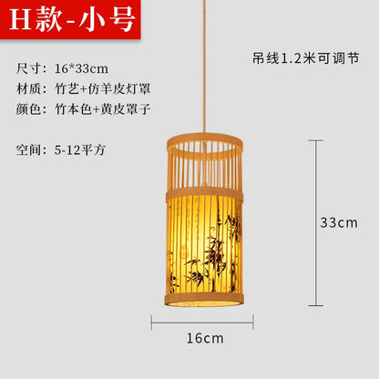 Chinese Style Bamboo Art Bamboo Chandelier Creative Zen Teahouse Restaurant Hotel Hot Pot Shop B&B Japanese Style Bamboo Lantern