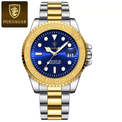 POEDAGAR Luxury Men Watch Business Quartz Man Clock Sports Waterproof Luminous Date Stainless Steel Men's Watches Male Reloj+box RELUX.STORE