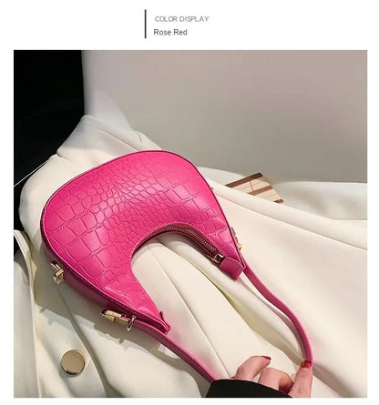 Fashion Luxury Design PU Leather Shoulder Bag Women Small Clutch Handbag Purse Female Underarm Bag Travel Totes shoulder bag RELUX.STORE