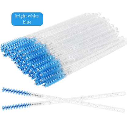 NEW 50Pcs Makeup Eyelash Brushes Disposable Crystal Eyebrow brush Diamond Handle Mascara Wand Applicator Lashes Extension Tools RELUX.STORE