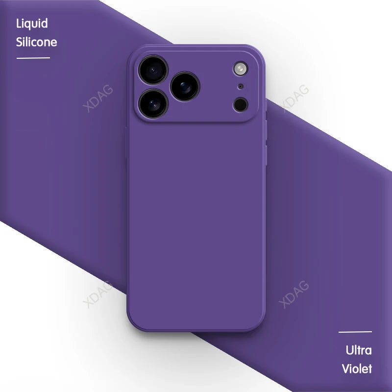 Liquid Silicone Original Phone Case for iPhone 17 Pro Max Air 17Pro 17Max 5G Straight Edge Lens Protection Soft Basic Back Cover RELUX.STORE