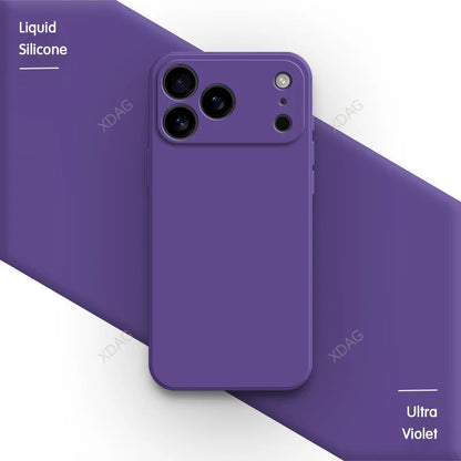 Liquid Silicone Original Phone Case for iPhone 17 Pro Max Air 17Pro 17Max 5G Straight Edge Lens Protection Soft Basic Back Cover RELUX.STORE