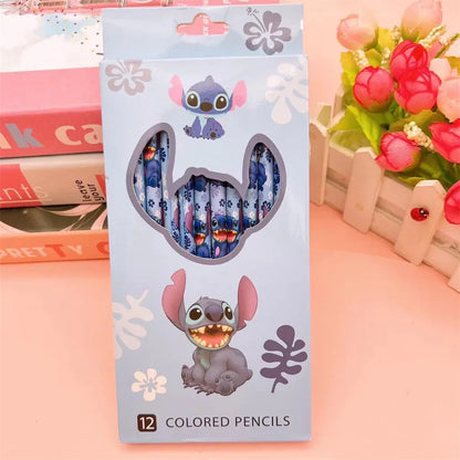12pcs Disney Stitch Anime Pencil School Supplies Kid Colored pencils School Supplies Pencils Hb Pencils kids Birthday Xmas Gift
