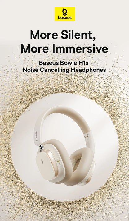 Baseus Bowie H1s Wireless Headphones Bluetooth 5.4 Noise Canceling 46dB Over Ear Headset Hi-Res Spatial Audio Earphone 120H Time