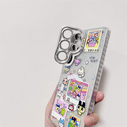 Kawaii Angel Baby Animal Phone Case For Samsung Galaxy S25 Ultra 24 Plus S23 S25 Edge Cover with Stand Chain Cute Magnetic Cases