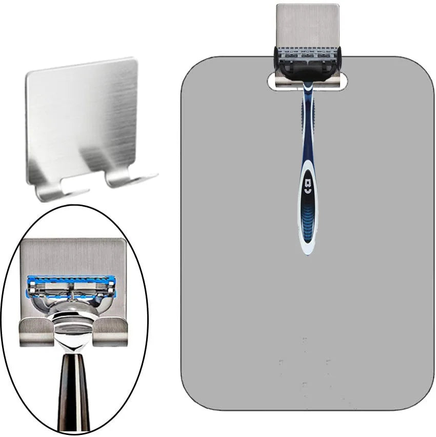 Acrylic Anti Fog Mirror Bathroom Tools Shower Shaving Fogless Mirror Washroom Travel Accessories With Wall Suction For Men Women