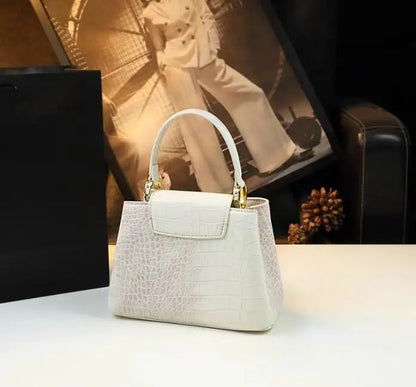 Luxury Fashion White Leather Women Handbags 2024 New Female Small Shoulder Messenger Bag Crossbody Portable Shell Bags RELUX.STORE