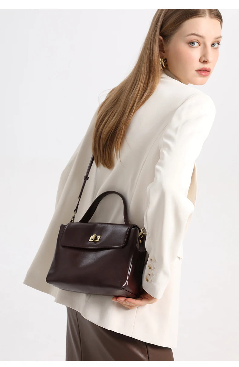 Women Cowhide Genuine Leather Tote Bag Lady Designer Luxury Soft Leather Handbag Fashion Crossbody Bags Female Shoulder Handbag RELUX.STORE