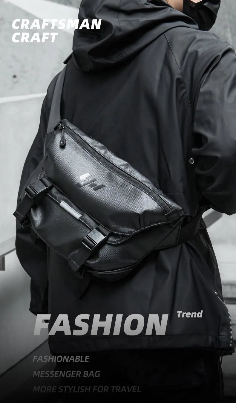 Ins Korean Style Men Waterproof Magnetic Buckle Crossbody Messenger Bag Daily Outdoor Travel Cycling iPad Camera Shoulder Bag