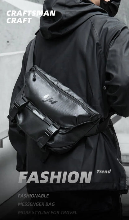 Ins Korean Style Men Waterproof Magnetic Buckle Crossbody Messenger Bag Daily Outdoor Travel Cycling iPad Camera Shoulder Bag