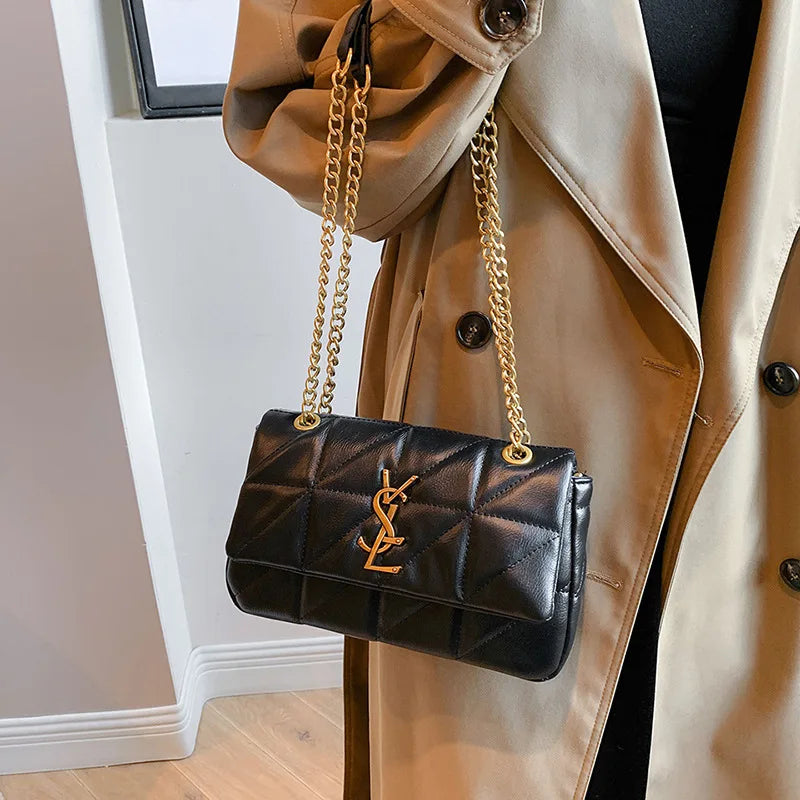 New Xiaoxiangfeng diamond grid chain bag, stylish and versatile, large capacity diagonal span small square bag RELUX.STORE