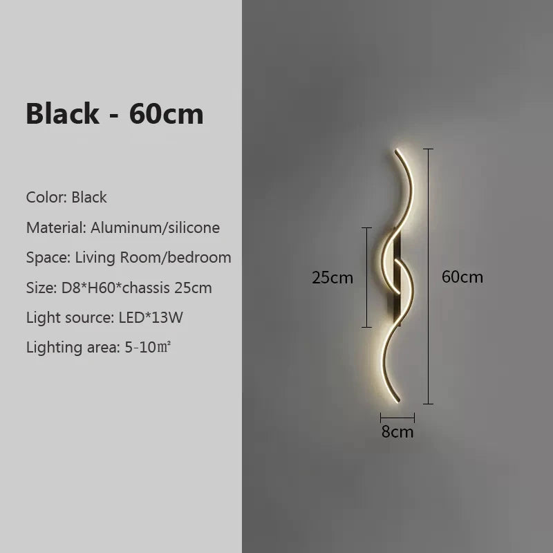 Modern LED Wall Lamp Minimalist Led Light Bedroom Bedside Long Strip Wall Sconces Living Room Sofa Home Indoor Lighting Fixture RELUX.STORE