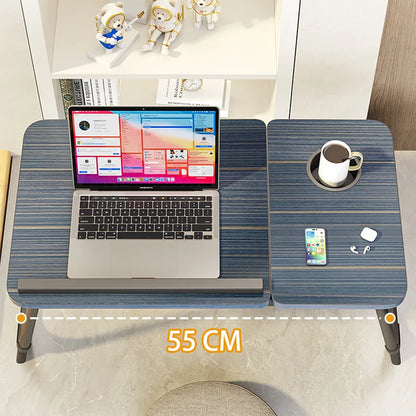 Foldable Bed Desk Adjustable Laptop Table with 5-Level Height Study Tray for Kids & Students Portable Nightstand for Dorm/Home