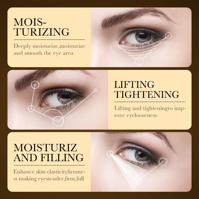 24k Gold Hyaluronic Acid Eye Cream Anti Dark Circles Eye Bags Firming Moisturizing Eyes Skin Care Prodcuts RELUX.STORE