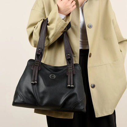 High Quality Soft Leather Handbags for Women Vintage Shoulder Tote Bag Luxury Designer Ladies Large Capacity Top-Handle Bags Sac RELUX.STORE