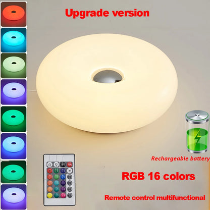 Bauhaus Table Lamp USB Plug Bedroom Bedside Lamp Living Room Dining Room Decoration Donut Ambient Light