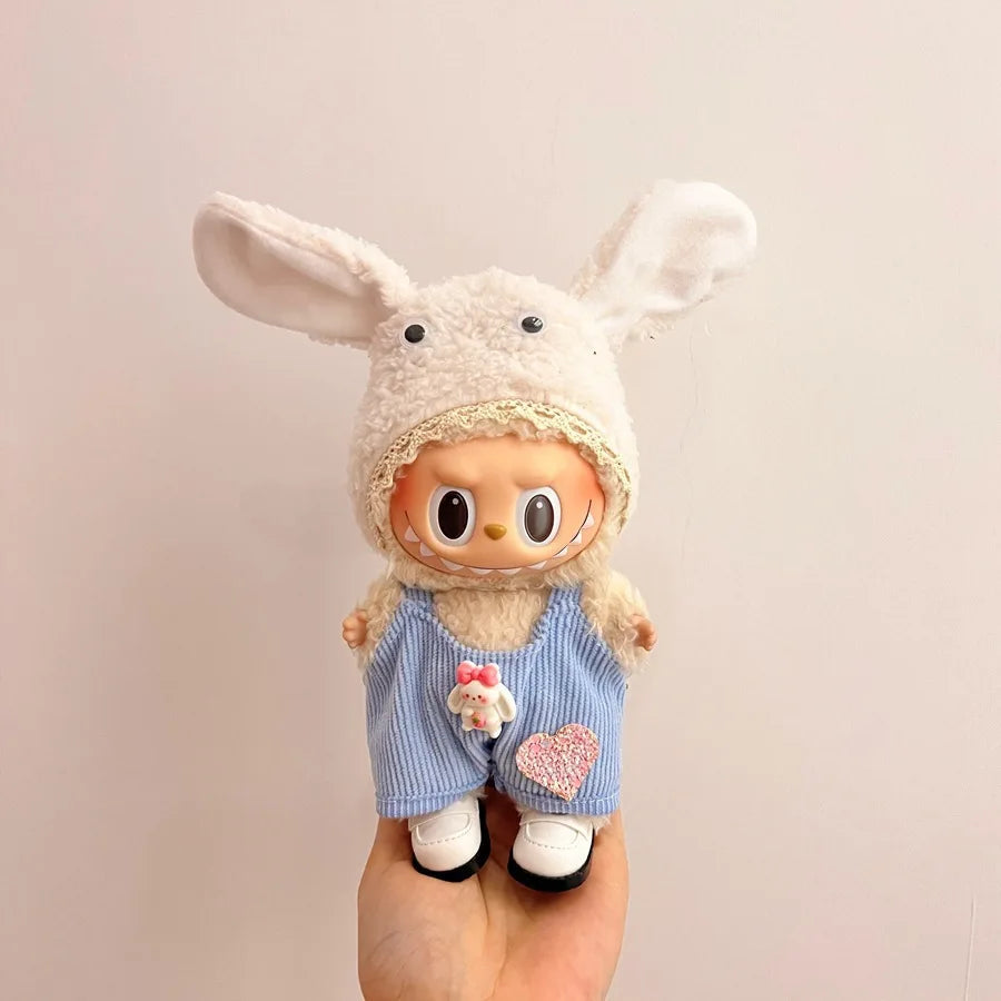 Labubu Clothing Popular New Products Fashion Velcro 17cm Doll Cute Dress Casual Set Skirt Plush Toy Clothing