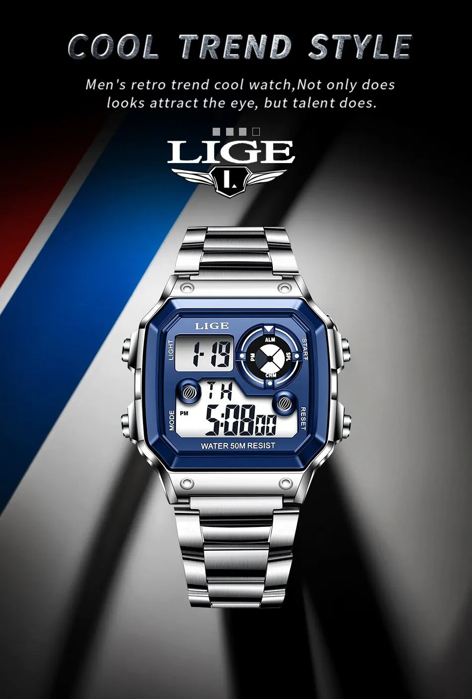 LIGE 2023 NEW Luxury Brand Men Watch Military Digital Watches Sport Wristwatch Mens Waterproof Clock Male Relogio Masculino