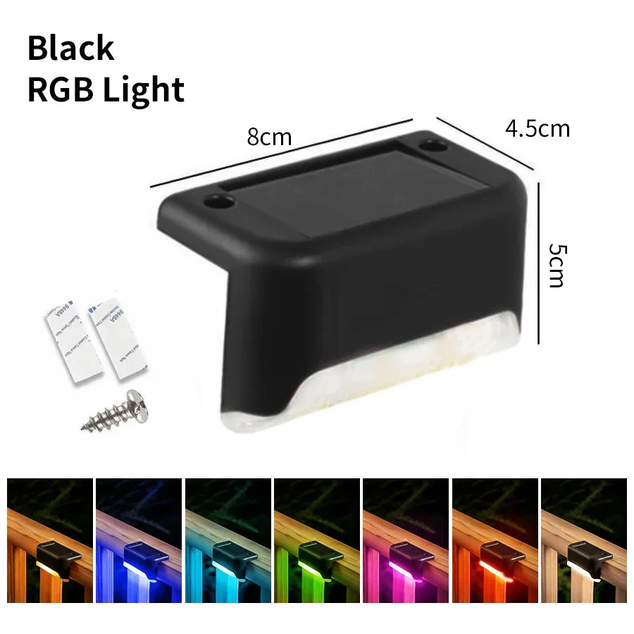 1-8 Pack Led Solar Step Lights Outdoor Fence Garden Lamp for Stairs Yard Patio Pathway Deck 3 Colors Waterproof RGB Sunlight RELUX.STORE