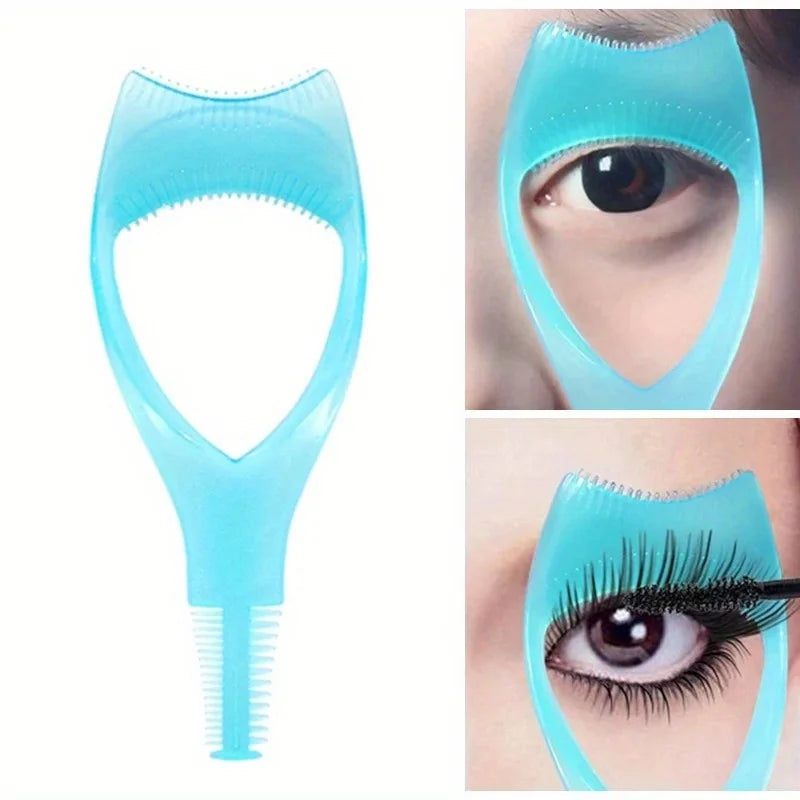 3 in 1 Mascara Applicator Template with Eyelash Curler Guard and Case, Eyeliner Holder, Eyelash Aid, Eyebrow Drawing Tool RELUX.STORE