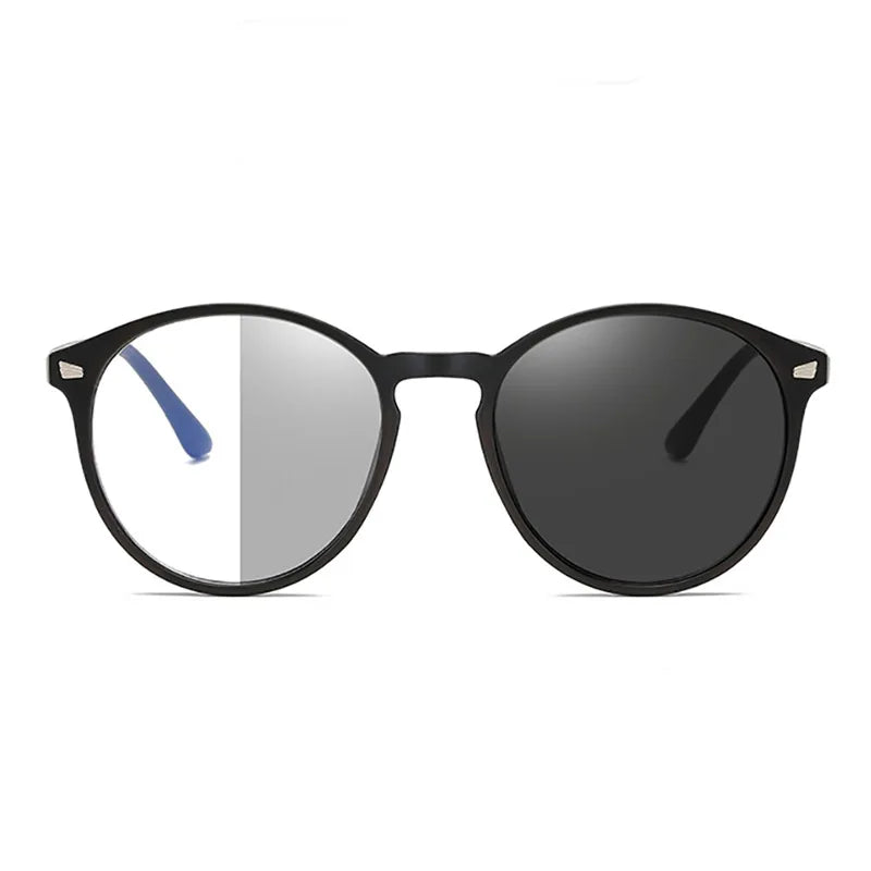 Photochromic Anti Blue Rays Computer Glasses Women Vintage Round Frame Gaming Glasses Men Anti Eyestrain Light Blocking Eyewear RELUX.STORE