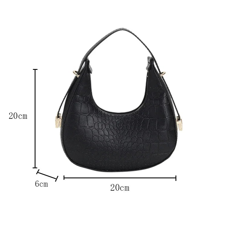 Fashion Luxury Design PU Leather Shoulder Bag Women Small Clutch Handbag Purse Female Underarm Bag Travel Totes shoulder bag RELUX.STORE