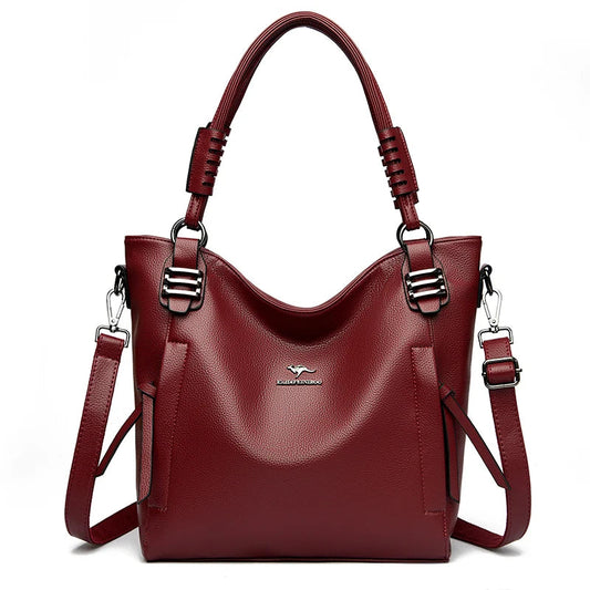 Luxury Soft Genuine Leather Handbag Fashion Women Shoulder Messenger Bag Solid Color Cowhide Tote Fashion Female Crossbody Sac RELUX.STORE
