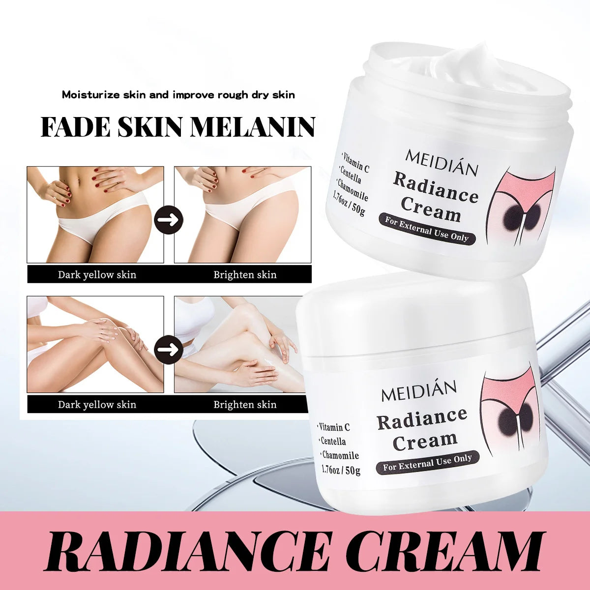 MEDIAN Radiance Cream For Body Brightening Elbows Knees Underarms Dark Spot Corrector Vitamin C Moisturizing Korean Skincare RELUX.STORE