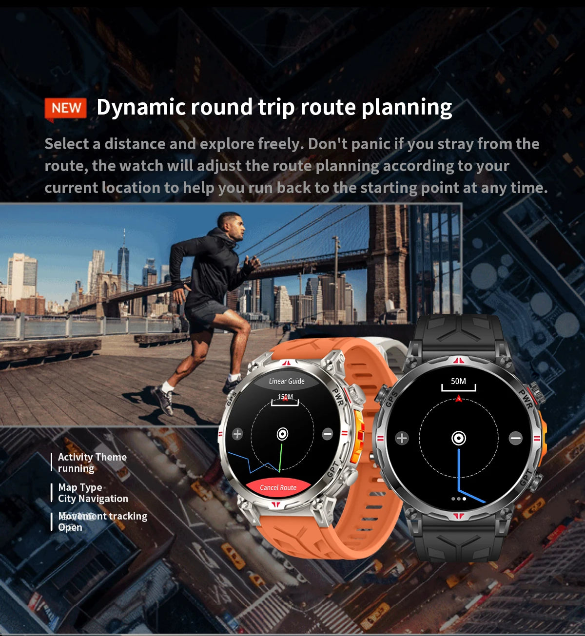2025 New Military AMOLED HD SmartWatch 650Mah Battery GPS Compass 5ATM Waterproof Tactics 100+ Sport BT call Smart Watch For Men