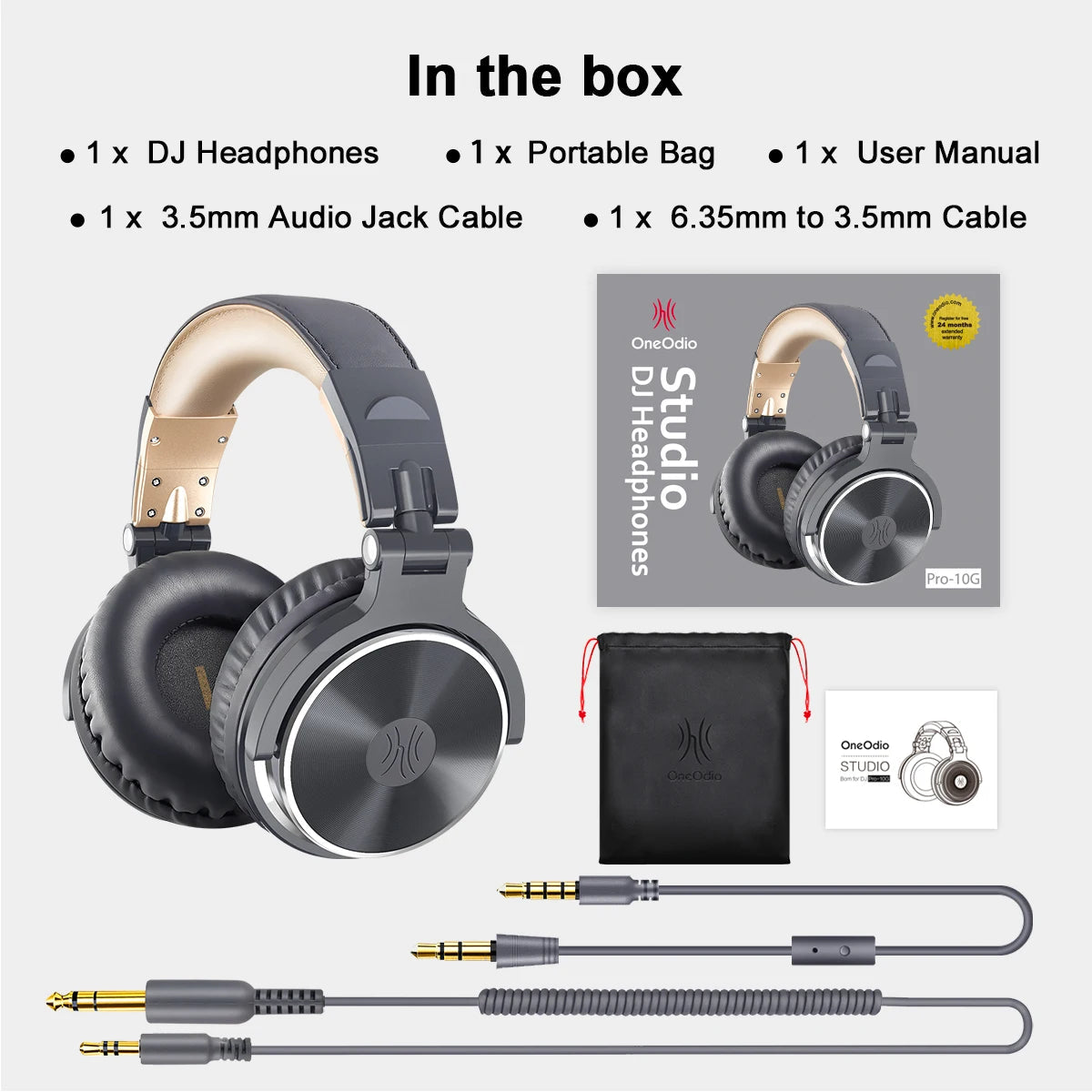Oneodio Studio Wired Headphones Over Ear Hi-Res Audio Wired Headset With Microphone Studio DJ Stereo Headphones 3.5mm/6.35mm RELUX.STORE