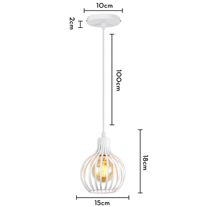 Retro Industrial Pendant Lamp Shade Geometric Modern Iron Lampshade Restaurant Hanging Light Creative Corridor Lighting Fixture