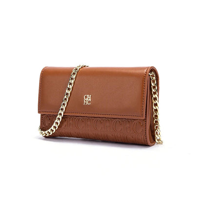 CHCH Women's Shoulder Bag New Magnetic Flip Chain Bag Brown Small Square Bag Wallet RELUX.STORE