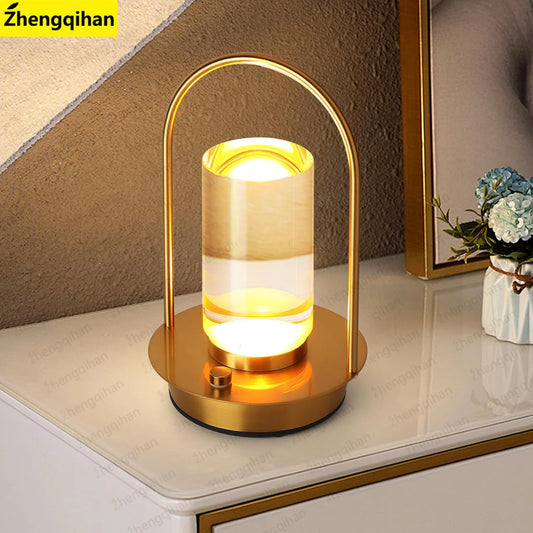 Table Lamp LED Touch Sensor Desktop Night Light Rechargeable Wireless Reading Lamp for Restaurant Hotel Bar Bedroom Decor Light