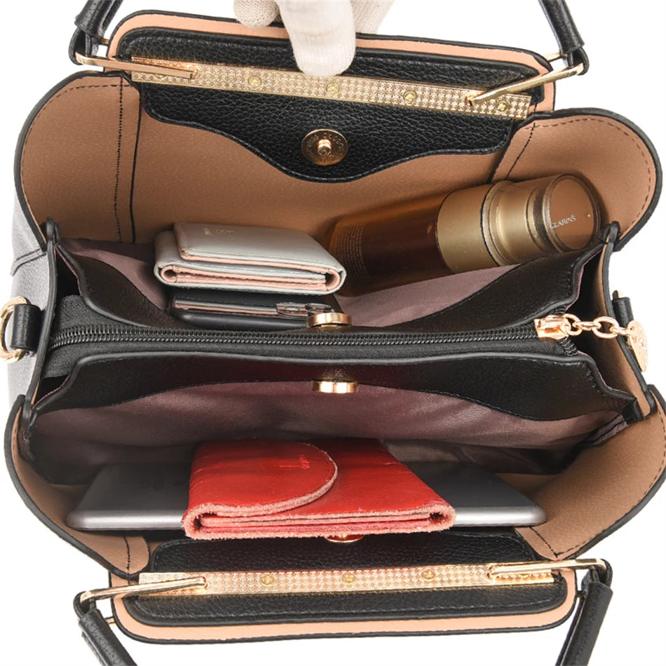2024 Luxury Women Designer 3 Layers Shoulder Crossbody Sac Ladies Large Capacity Leather Handbags Shopper Brand Messenger Totes RELUX.STORE