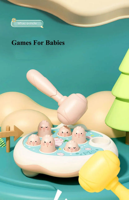 Duck/Frog/Pig Baby Toy Montessori Learning Game Educational Puzzle Gift for 12 24 Months Toddler Boy/Girl with Hammer RELUX.STORE