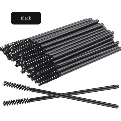 NEW 50Pcs Makeup Eyelash Brushes Disposable Crystal Eyebrow brush Diamond Handle Mascara Wand Applicator Lashes Extension Tools RELUX.STORE