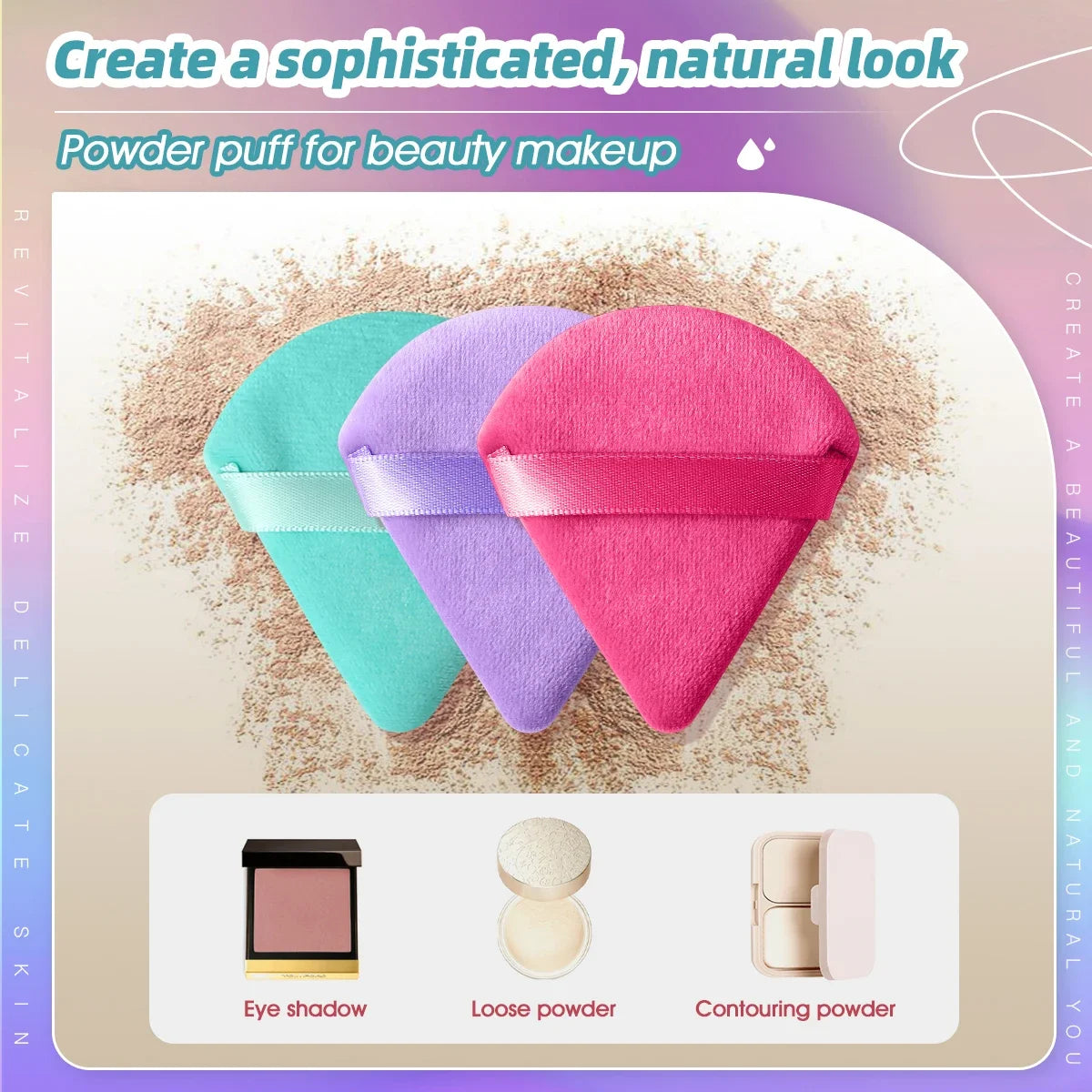 10/20Pcs Triangle Velvet Powder Puff Pizza Flours Mini Face Makeup Sponge Cosmetics Washable Lightweight Makeup Tool RELUX.STORE