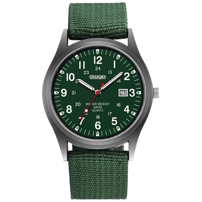 Fashion Mens Watches Luminous Hands Clock Luxury Military Sports Calendar Quartz Wristwatch Men Casual Nylon Watch Reloj Hombre
