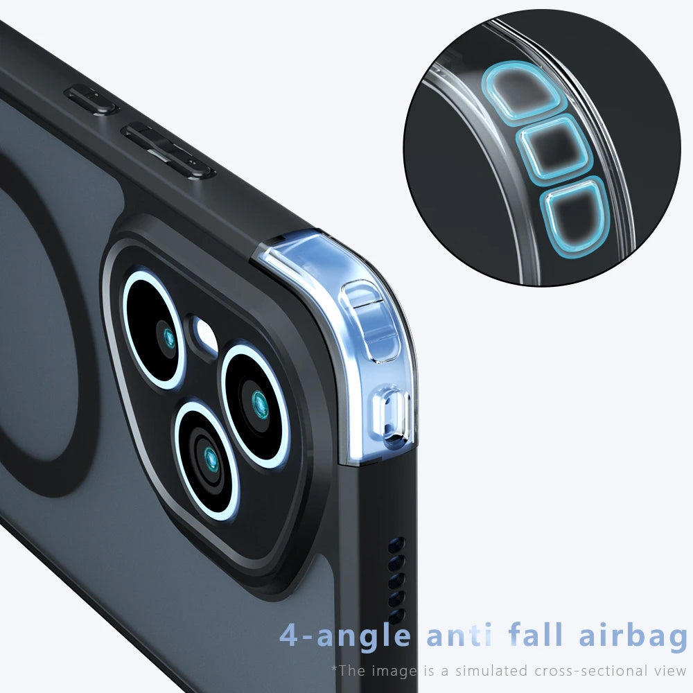 For Magsafe Shockproof Matte Phone Case for Honor 400 Pro Hard Bumper Magnetic Wireless charging Cover for Honor 400Pro Funda RELUX.STORE