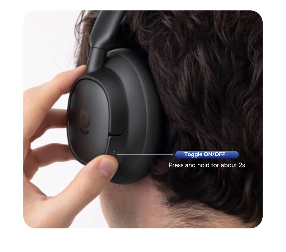 Baseus EH10 NC ANC Wireless Headphones 45dB Adaptive Hybrid Noise Cancelling Headsets Hi-Res LDAC Headphone Bluetooth 6.0 80Hrs
