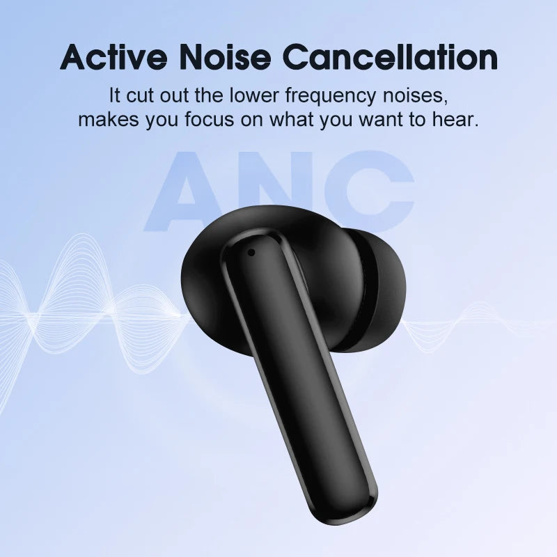 QCY T13 ANC Earphone Bluetooth 5.3 Active Noise Cancellation -28dB Wireless Headphone Fast Charge Earbuds 0.068' Low Latency RELUX.STORE