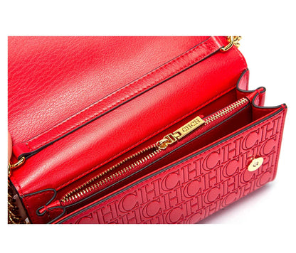 CHCH Women's Shoulder Bag New Magnetic Flip Chain Bag Brown Small Square Bag Wallet RELUX.STORE