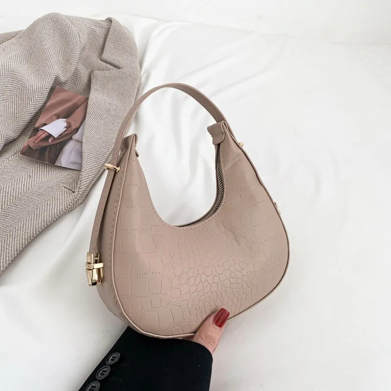 Fashion Luxury Design PU Leather Shoulder Bag Women Small Clutch Handbag Purse Female Underarm Bag Travel Totes shoulder bag RELUX.STORE