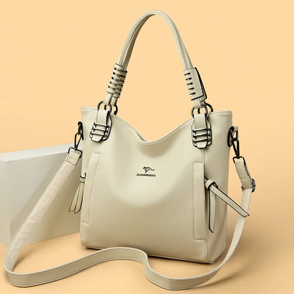 Luxury Soft Genuine Leather Handbag Fashion Women Shoulder Messenger Bag Solid Color Cowhide Tote Fashion Female Crossbody Sac RELUX.STORE